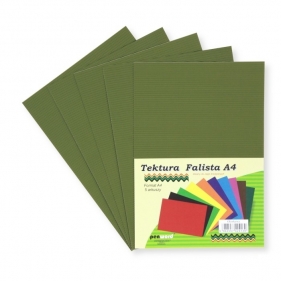 Tektura A4 falista oliwkowa 5szt