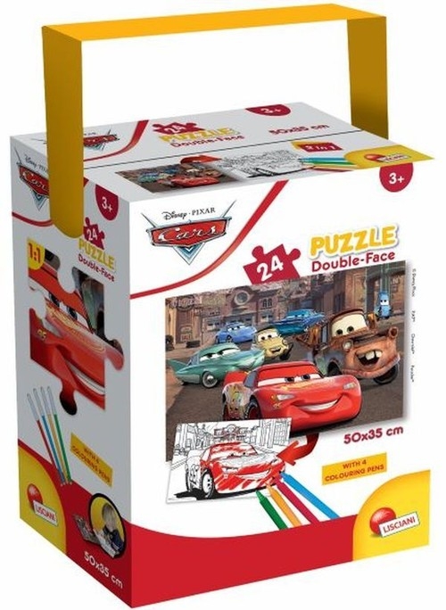 Puzzle dwustronne w tubie mini Auta 24 elementy