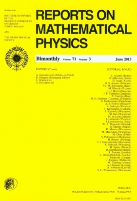 Reports on Mathematical Physics 71/3 Pergamon