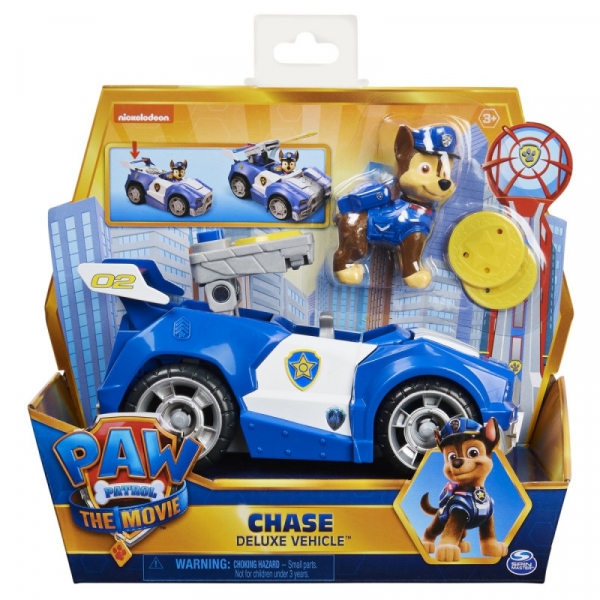 <img src='https://webimage.pl/pics/140/0/d5903076508140.jpg' style='height:440px' /> Zestaw z figurką Psi Patrol Film Pojazdy Bohaterów Deluxe Chase (6060298/20130063)