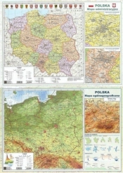 Mapa Polski A2 Dwustronna laminowana (10szt) - Praca zbiorowa