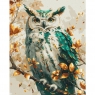  Malowanie po numerach BRUSHME 40x50 cm Gold Szmaragdowa Sowa