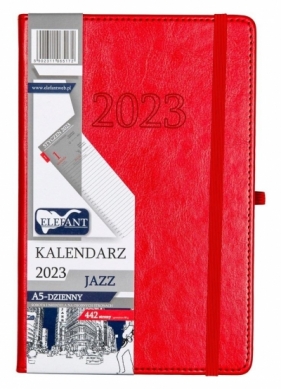 Kalendarz 2023 A5 Jazz dzienny czerwony