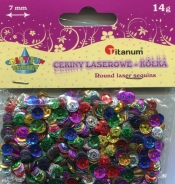 Cekiny laserowe kółka 7mm 14g mix kolorów