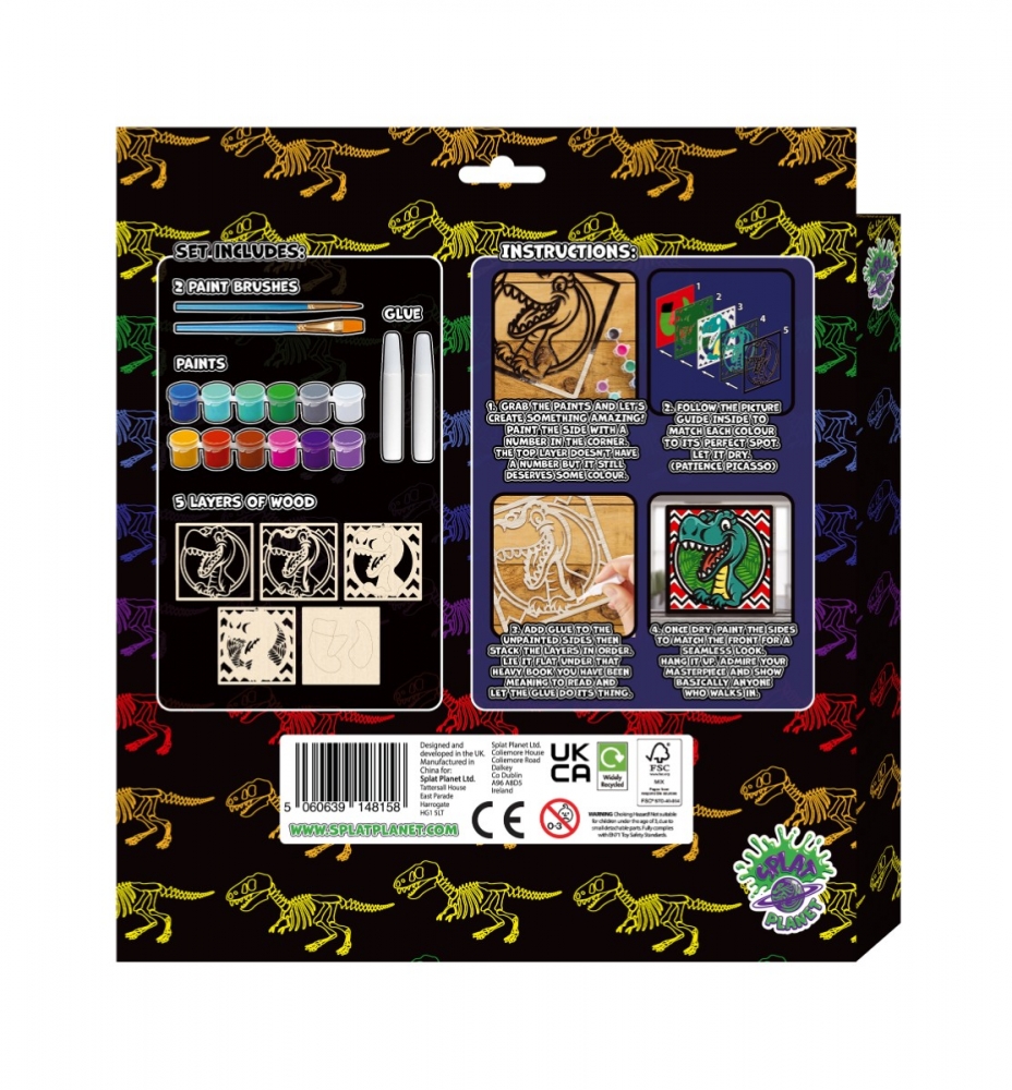 Zestaw do tworzenia obrazów z drewna - dinozaur