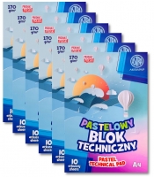 6x Blok kolorowy barwiony w masie ASTRAPAP PASTEL A4 170g 10 ark.