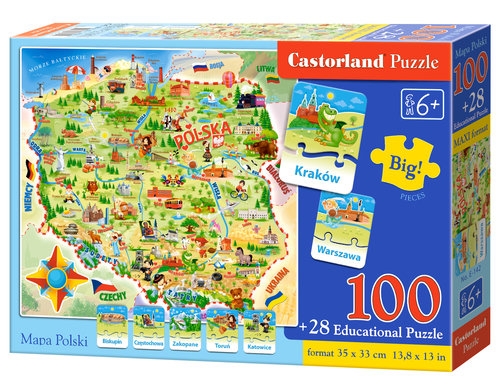 Puzzle edukacyjne 100: Mapa Polski (E142)