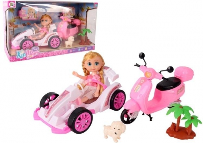 <img src='https://webimage.pl/pics/142/3/d5903943013142.jpg' style='height:440px' /> Laleczka z pojazdami bolid i skuter