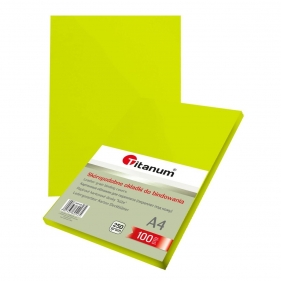 Karton do bindowania Titanum skóropodobny A4 - żółty (141380)