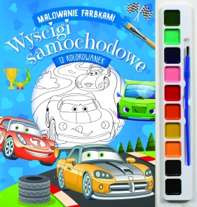 Malowanie farbkami. Wyścigi samochodowe - Izabella   Sieńko-Holewa
