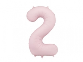 Balon foliowy cyfra 2 86cm jasny różowy