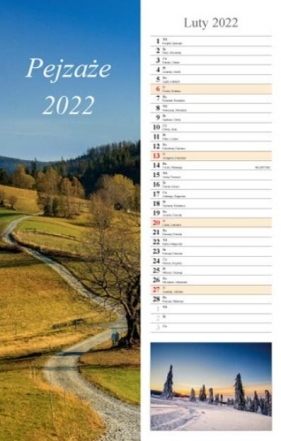 Kalendarz 2022 Ścienny paskowy Pejzaże RADWAN