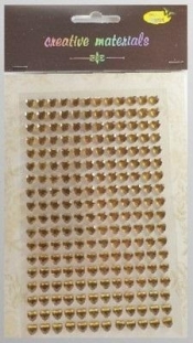 Stiker z kryształkami Serca cappucino 6mm 216szt