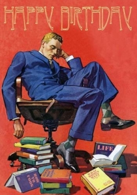 Karnet B6 z kopertą Urodziny Mężczyzna i książki