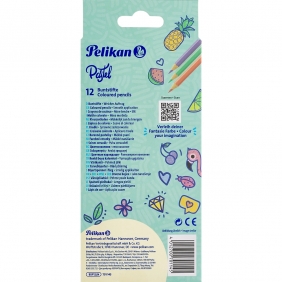 Kredki ołówkowe Pelikan Pastel, 12 kolorów