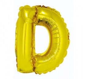 Balon Litera "D" 45,5cm złoty
