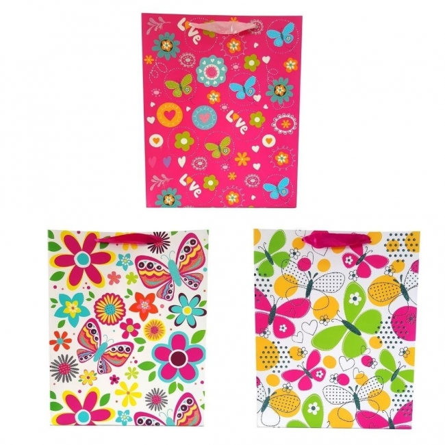 <img src='https://webimage.pl/pics/145/4/d5907489004145.jpg' style='height:440px' /> Torebka prezentowa uniwersalna L Kwiaty motyle MIX