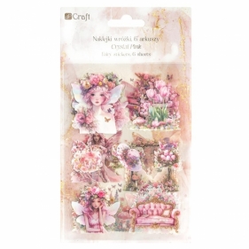 Naklejki połyskujące PET - Wróżki pink 6ark