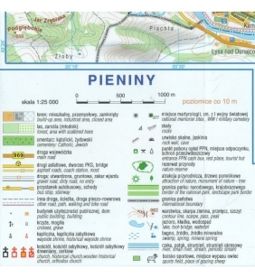 Pieniny, 1:25 000 - mapa kieszonkowa (1578-2020)