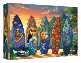 Puzzle 400 Flamingo by Trefl Letnia przygoda na fali