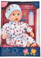 Dolls World Lalka Baby Joy 38cm ubranko białe