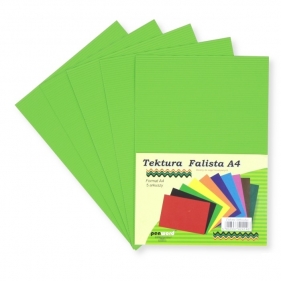 Tektura A4 falista zielone jabłuszko 5szt