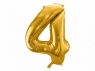 Balon foliowy Partydeco cyfra 4 złota, 86cm 34cal (FB1M-4-019)