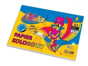 Papier kolorowy A4 samoprzylep 8 kartek błyszczący