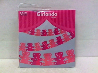 Girlanda papierowa MISIE ( 360 x 17.8 x 18cm) RÓŻOWA