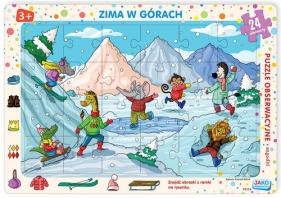 Puzzle Zima w górach 24 elementów ramkowe