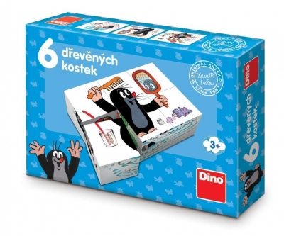 Drewniane klocki obrazkowe Krecik 6el