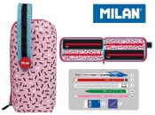 Multipiórnik Milan owalny z 4 piórnikami Super Heroes rózowy