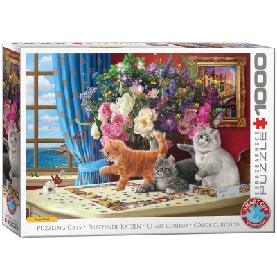 <img src='https://webimage.pl/pics/147/9/d628136659147.jpg' style='height:440px' /> Puzzle 1000 Puzzling Cats by Image World 6000-5914
