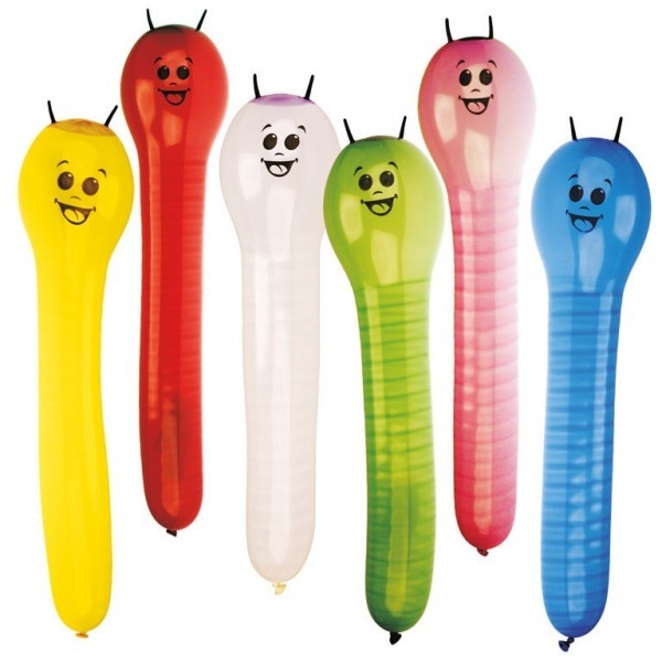 Balony lateksowe Dżdżownica 60 cm, 6 sztuk (450031)