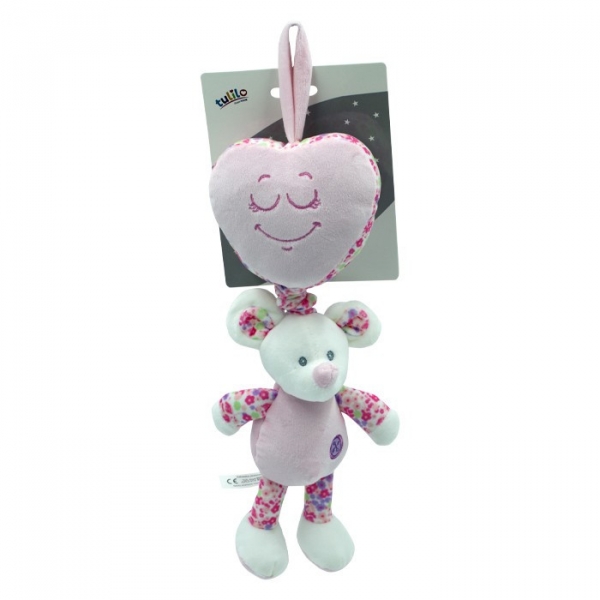 Pozytywka - Mysz różowa 35 cm (5116C)