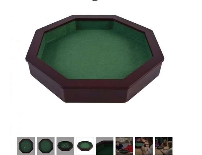 Drewniana Tacka do Gry Kości ośmiokątna 38,5cm