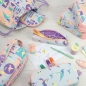 Multipiórnik owalny z 4 piórnikami Milan Sugar Colibri Pastel szaro-różowy (08872SCL)