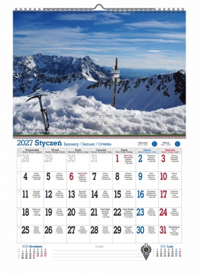 Kalendarz 2027 A3 ścienny jednostronny - Tatry, że hej!
