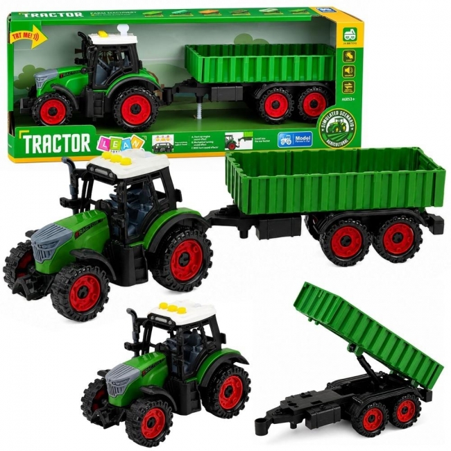Traktor z przyczepą napęd frykcyjny światła