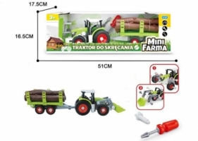 Mini farma traktor z przyczepą do skręcania