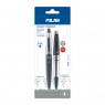 Zestaw MILAN: Długopis + ołówek automatyczny CAPSULE SILVER slim na blistrze
