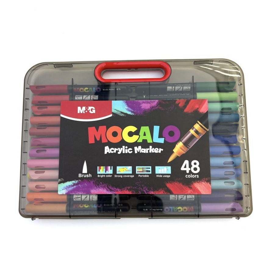 Marker akrylowy Mocalo pędzelkowy, 48 kolorów