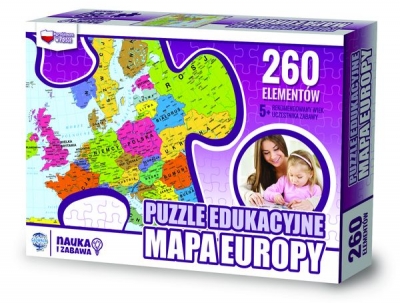 Puzzle edukacyjne mapa Europy 260 elementów