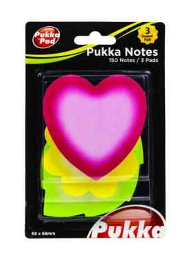 Karteczki samoprzylepne liść serce kwiat neon PUKK