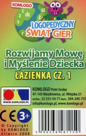 Karty Rozwijamy mowę i myślenie dziecka Łazienka część 1