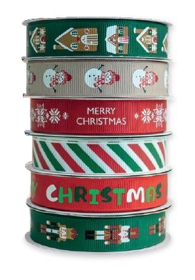 Wstążka rypsowa 3 m - Christmas, 1 szt.