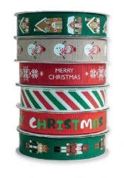 Wstążka rypsowa 3 m - Christmas, 1 szt.