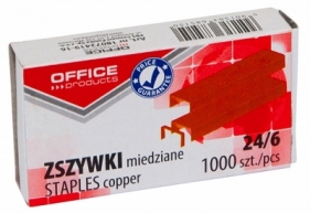 Zszywki Office Products, miedziane No.24/6, 1000szt.
