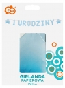 Girlanda papierowa 1 urodziny niebieska 1,5m