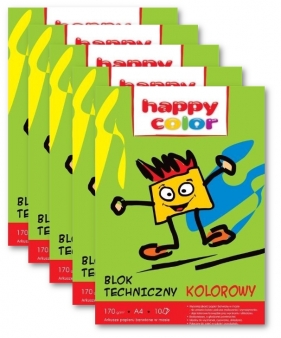 5x Blok techniczny A4/10 - kolorowy